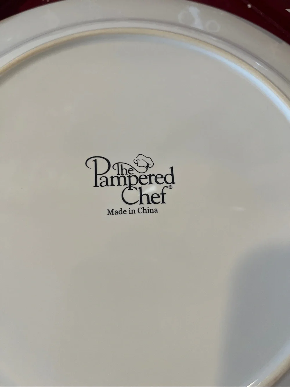 Pampered Chef Celebrate Plate- 11” in original box w/sticker & memory sheet